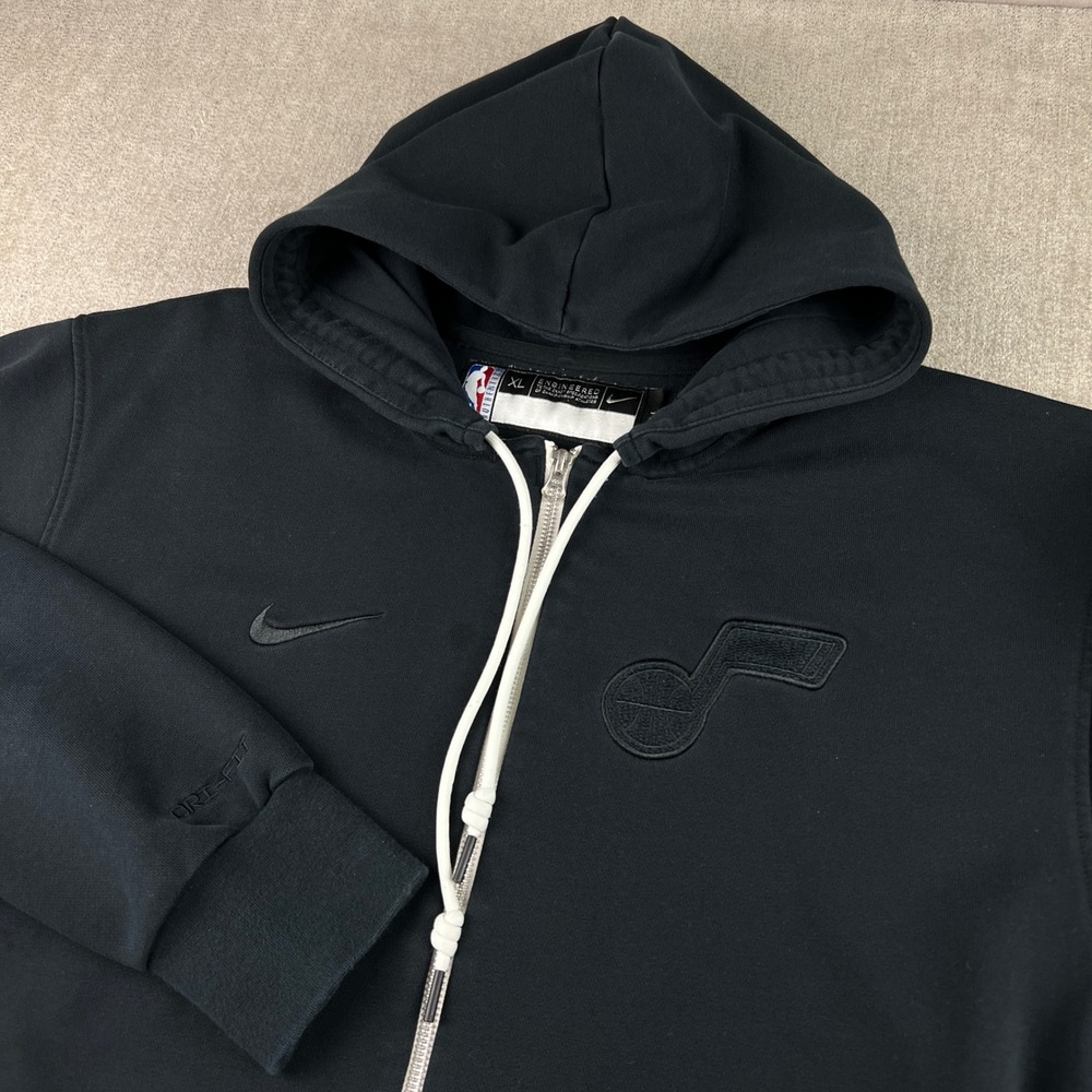 Nike Utah Jazz Full Zip Hoodie Mens XL Tall Black NBA Standard Issue DA7884-010